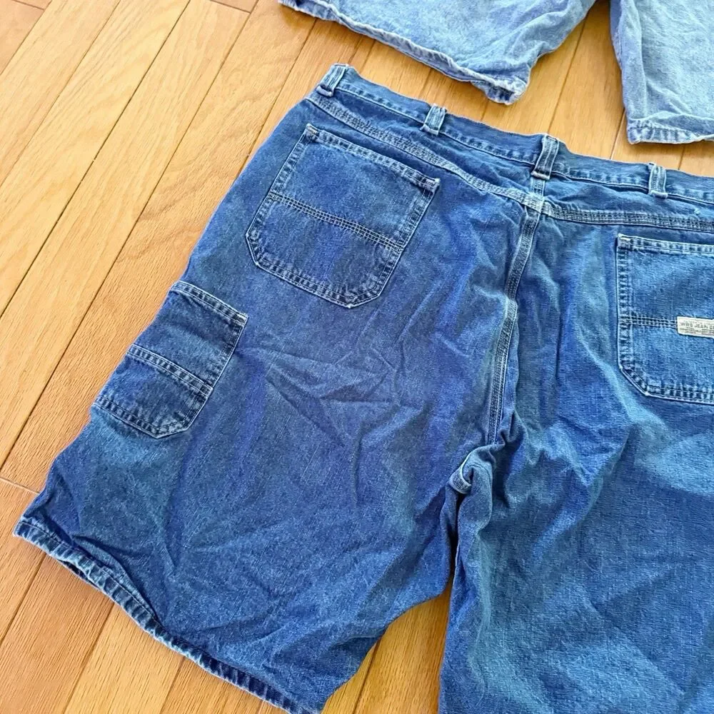 LOT/BUNDLE Vintage Mens Wrangler Jean Carpenter Cargo Shorts Sz 42 Jorts Cotton